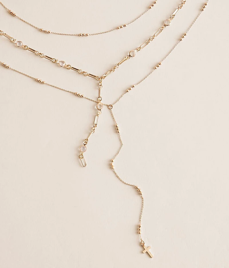 3 Pack Cross Necklace Set