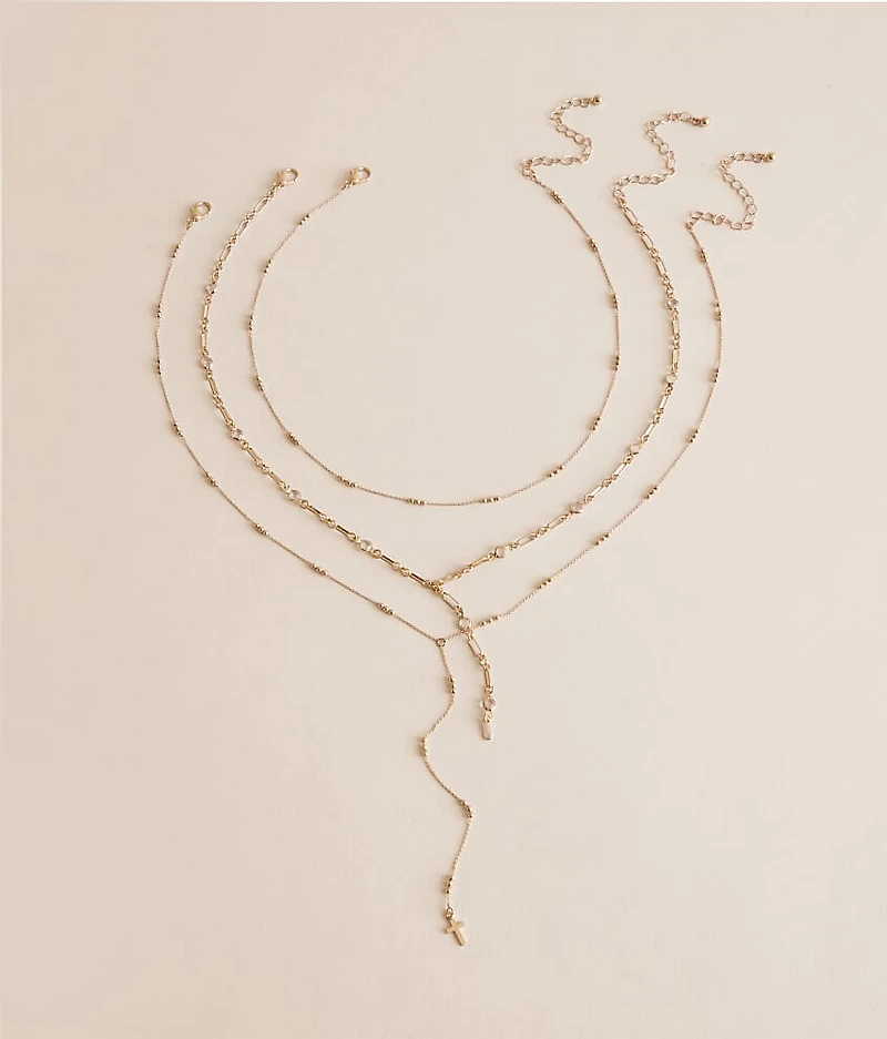 3 Pack Cross Necklace Set