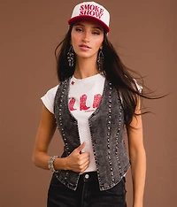 Studded Denim Vest