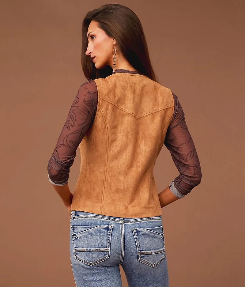 Studded Faux Suede Vest