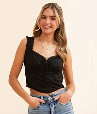 Ruffle Lace Cropped Tank Top