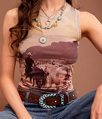 Western Mesh Tank Top