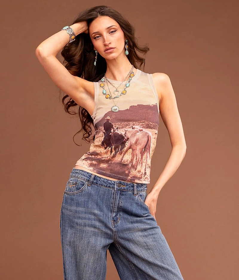 Western Mesh Tank Top