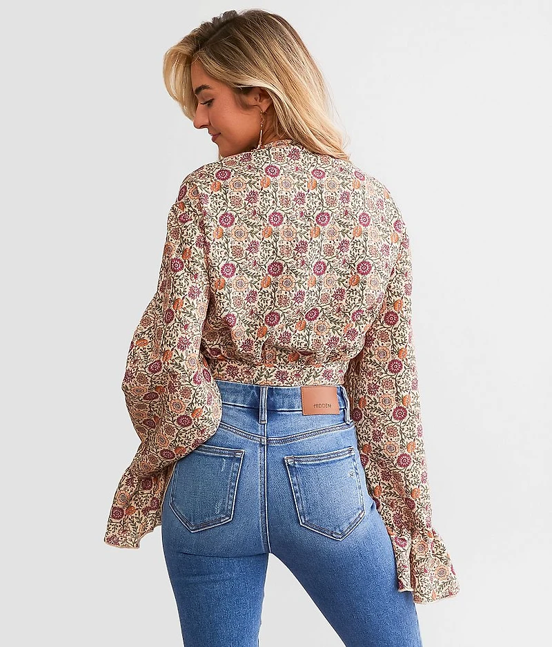 Floral Wrap Top