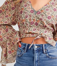 Floral Wrap Top