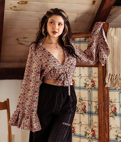 Floral Wrap Top