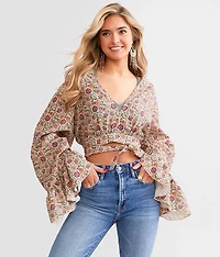 Floral Wrap Top