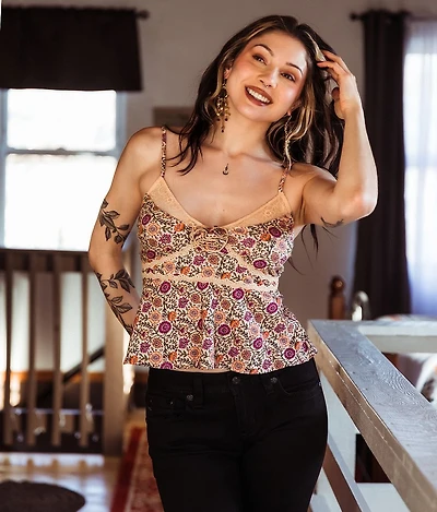 Rosette Lace Tank Top