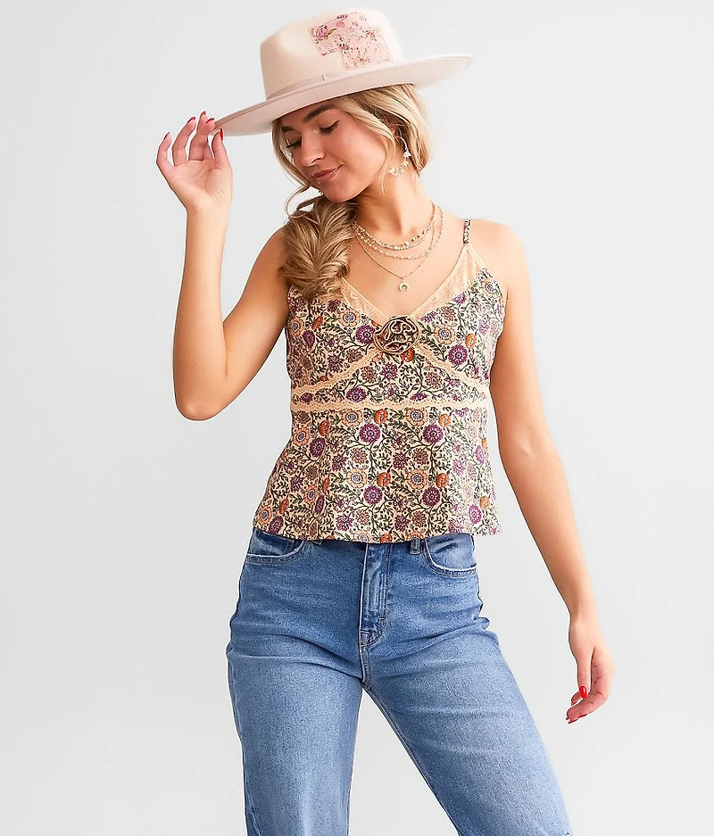 Rosette Lace Tank Top