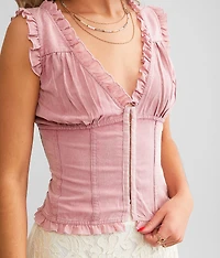 Ruffle Corset Tank Top