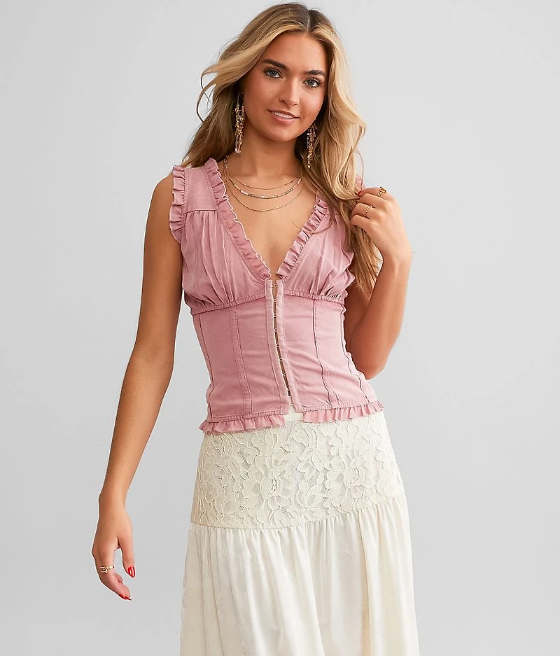 Ruffle Corset Tank Top