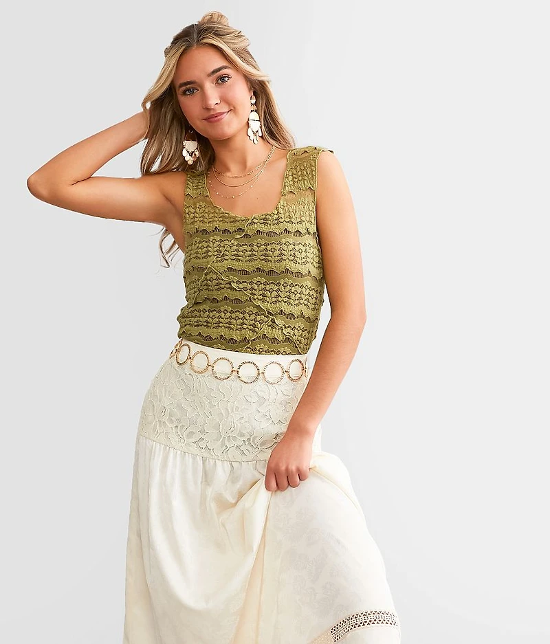 Textured Lace Tank Top