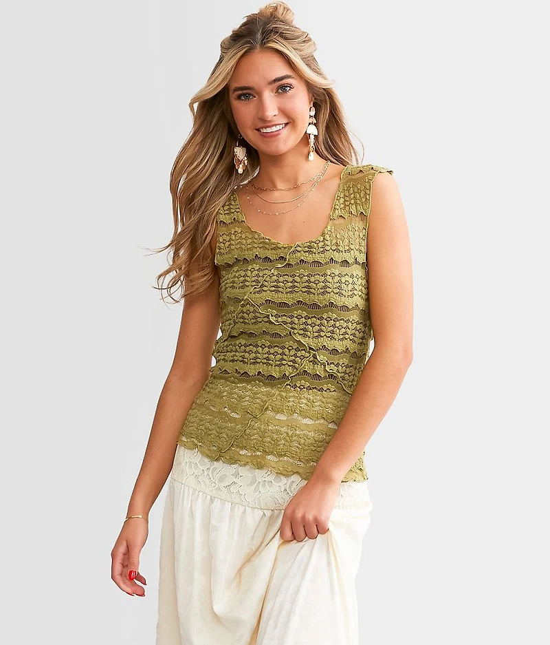 Textured Lace Tank Top