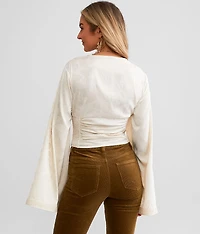 Floral Ruched Cropped Top