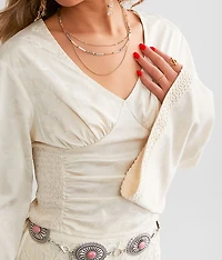 Floral Ruched Cropped Top