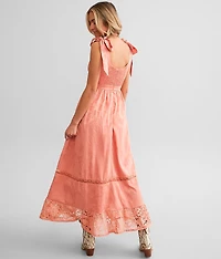 Floral Jacquard Maxi Dress