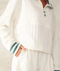 Cropped French Terry Fleece Pullover