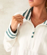 Cropped French Terry Fleece Pullover
