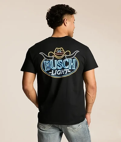 Busch Light Neon Hat & Horns T-Shirt