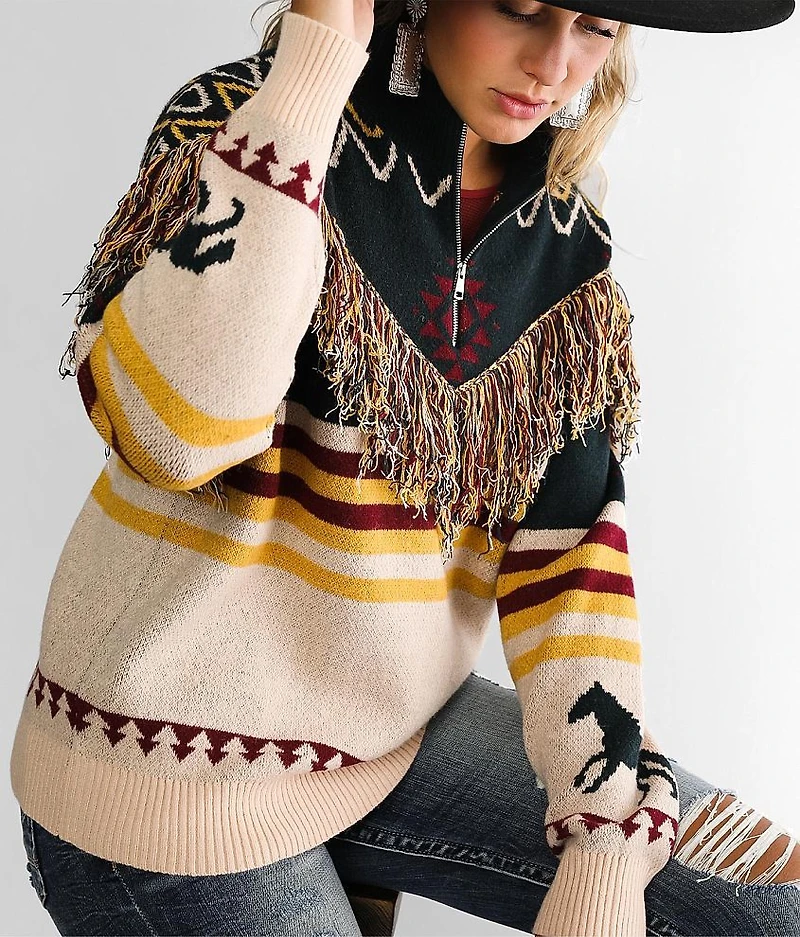 Fringe Pullover Sweater
