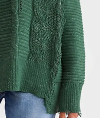 Chenille Cable Knit Metallic Sweater