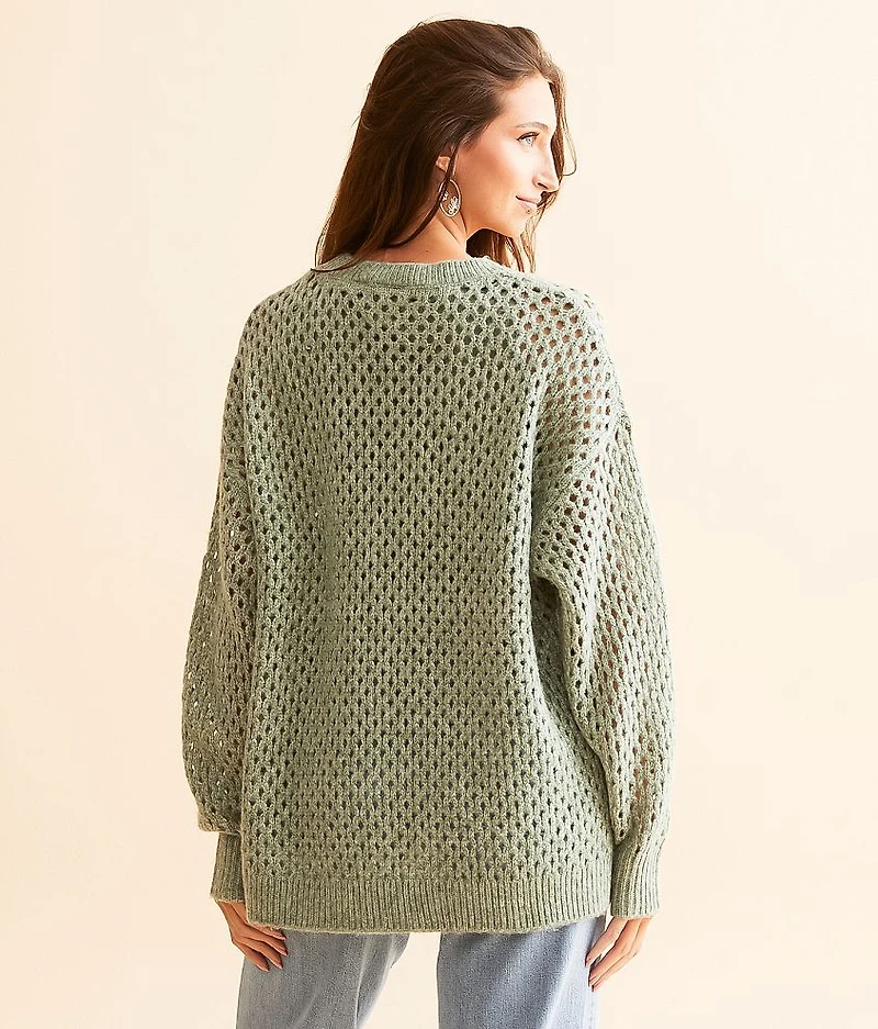 Open Stitch Oversized Sweater