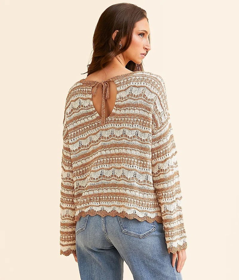 Scallop Striped Sweater