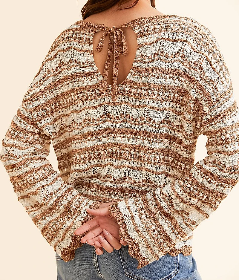 Scallop Striped Sweater