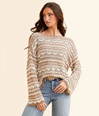 Scallop Striped Sweater