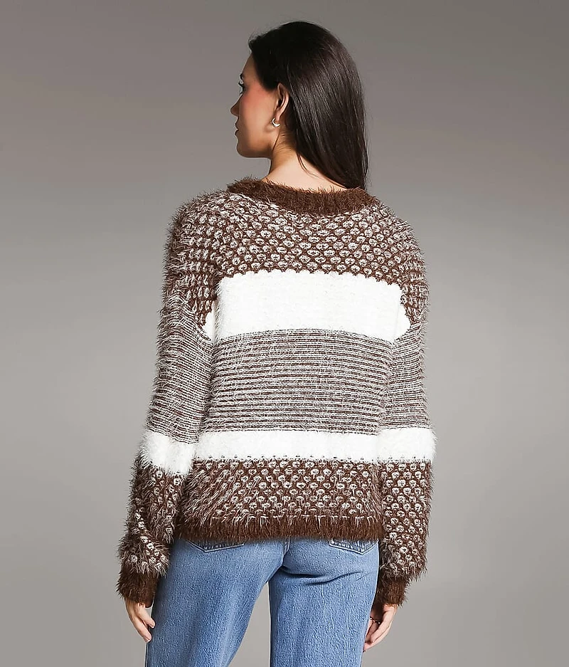 Striped Eyelash Sweater