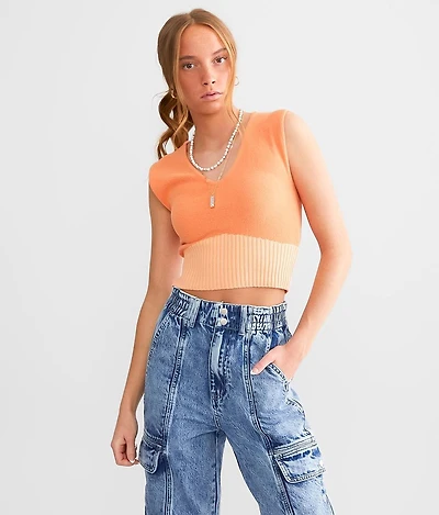 Two Tone Sweater Tank Top
