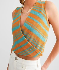 French Terry Surplice Tank Top