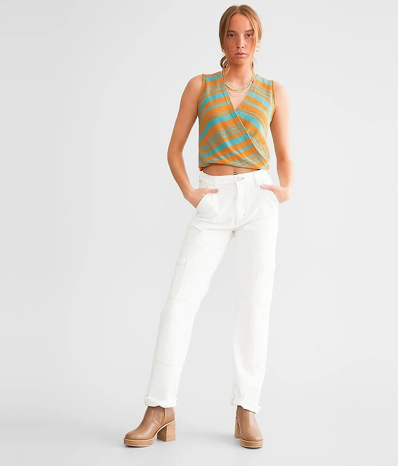 French Terry Surplice Tank Top