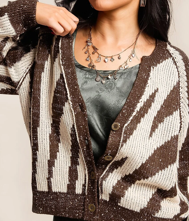 Zebra Cardigan Sweater