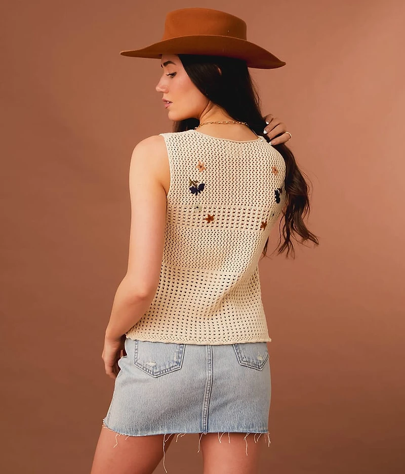 Floral Sweater Tank Top