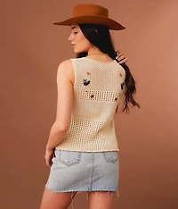 Floral Sweater Tank Top