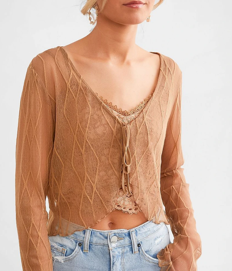 Front Tie Mesh Top