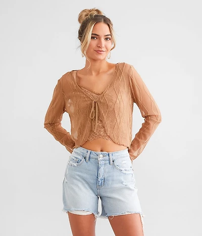 Front Tie Mesh Top