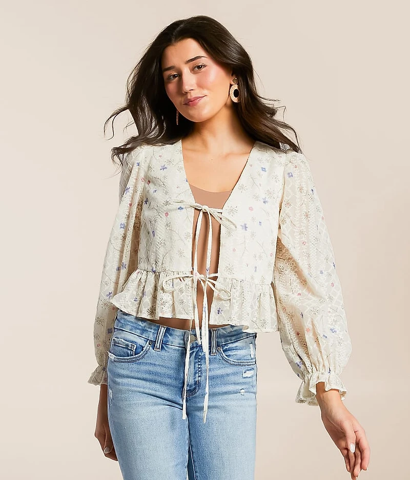Embroidered Floral Top
