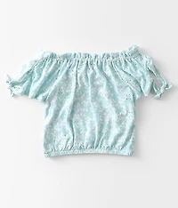 Girls - Floral Eyelet Top