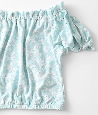 Girls - Floral Eyelet Top