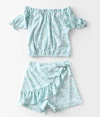Girls - Floral Eyelet Top