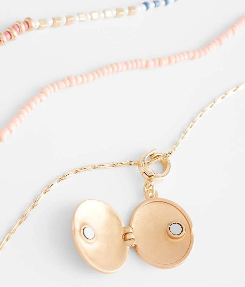 3 Pack Locket Necklace Set
