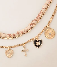 2 Pack Charm Necklace Set