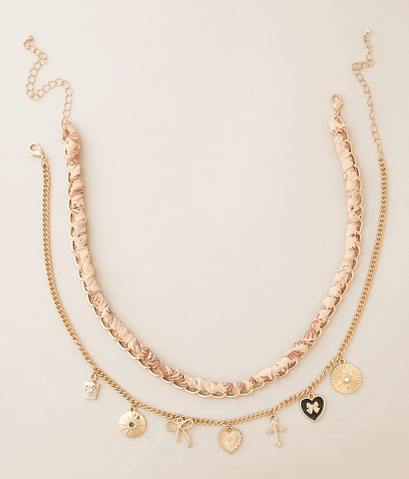 2 Pack Charm Necklace Set