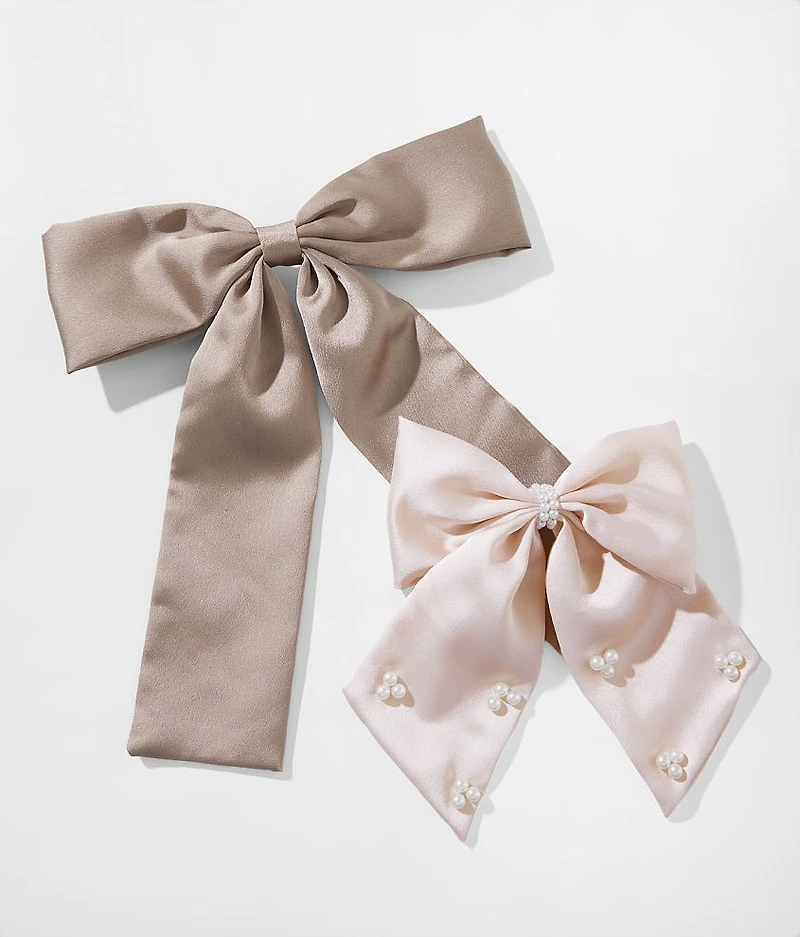 2 Pack Satin Hair Barrette Set