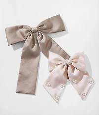 2 Pack Satin Hair Barrette Set