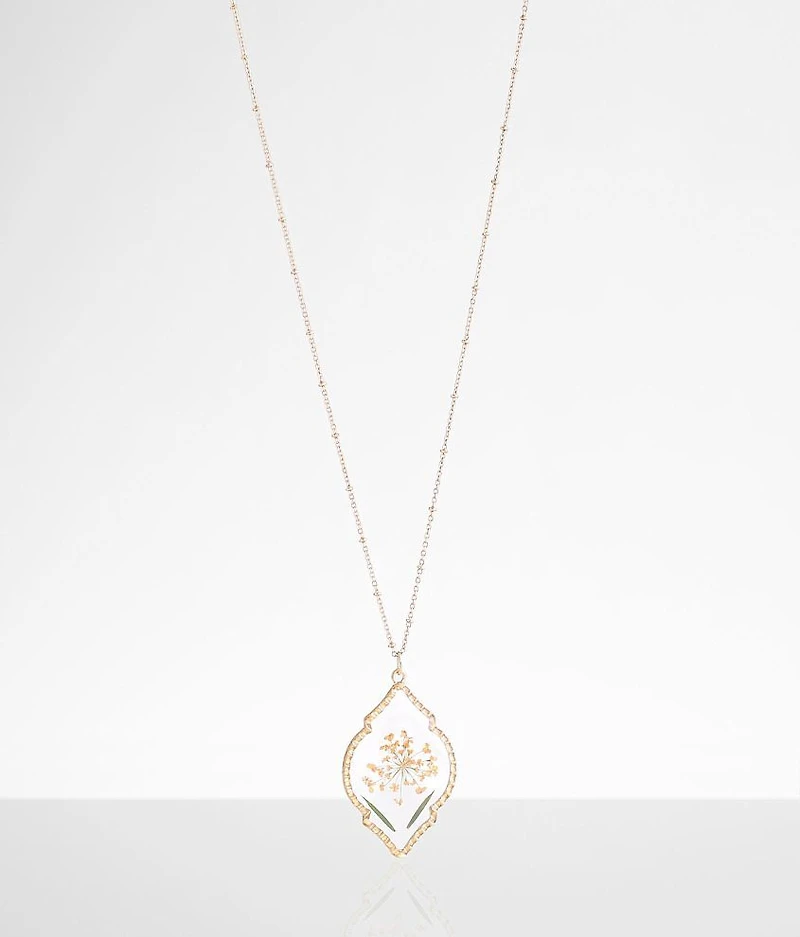 boutique by BKE Pressed Flower Necklace
