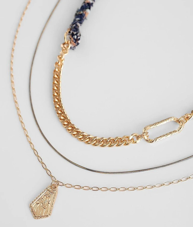 3 Pack Mixed Chain Necklace Set