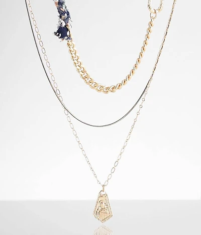 3 Pack Mixed Chain Necklace Set